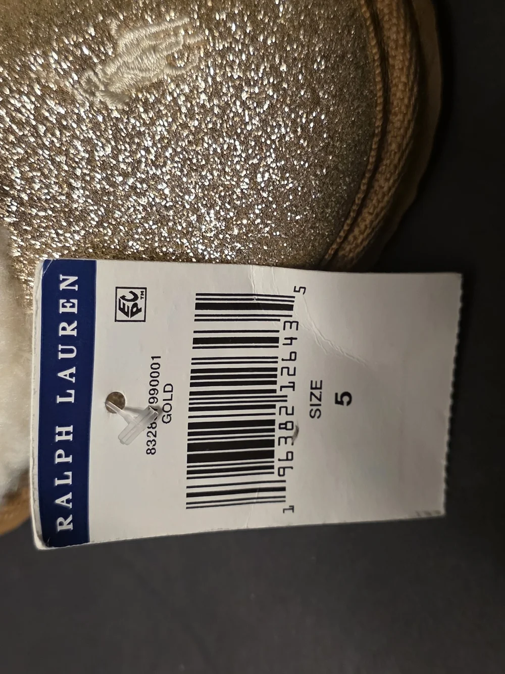 Polo by Ralph Lauren Kids' Gold Glitter Shearling Slippers
